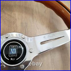 NARDI Classic 330mm 13in Mahogany Wood Steering Wheel with Silver Chrome Finish