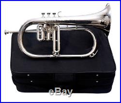 NASIR ALI FLUGEL HORN 3 VALVE Bb PITCH FULL NICKEL COLORED WITH CASE AND MP