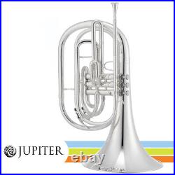 NEW Jupiter JHR1000MS Key of Bb Silver Plated Marching French Horn with Case