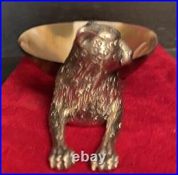 NEW! LOTUS ARTS DE VIVRE Buffalo Horn Bowl with Sterling Silver Cheetah $1,400