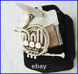 NEW Silver nickel Piccolo Mini French horn B-Flat Tone with case