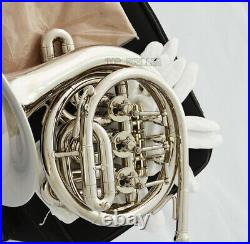 NEW Silver nickel Piccolo Mini French horn B-Flat Tone with case