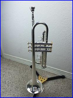 NEW Wisemann DTR-500SP New C Silver Trumpet with Gold Trim Great Value Horn