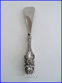 NICE 19th C. AMERICAN STERLING SILVER SHOE HORN with EMBOSSED FLORAL DESIGN