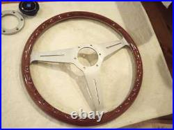 Nardi Classic Vite Wood Silver Spokes Steering 36 Pies Horn Button Ring With
