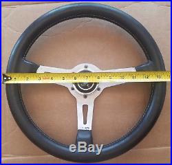 Nardi Torino 350 mm Steering Wheel. Abarth. Leather wrapped. Silver. With Horn