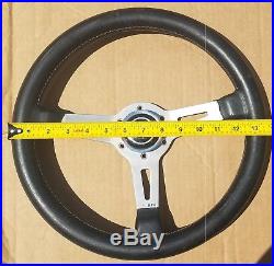 Nardi Torino 350 mm Steering Wheel. Abarth. Leather wrapped. Silver. With Horn
