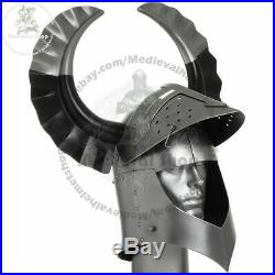 New 18 Medieval Templar Crusader Knight Armor Great Helmet With Metal Horn Gift