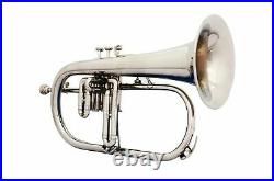 New Black Friday BRAND NEW Bb Flat Silver Nickel FLUGEL HORN WITH FREE HARD CASE