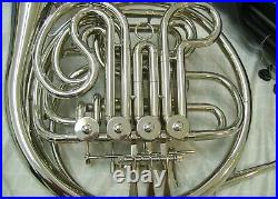 New Double French Horn, Silver, With Hard Case And Mouthpiece