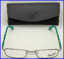New Folding Reading Persol Eyeglasses 2401-V 1058 / 1034 Silver with Green or Horn