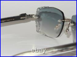 New Micropaved Iced Out Raw Genuine Horn Buffs with 58 mm diamond cut Medallion