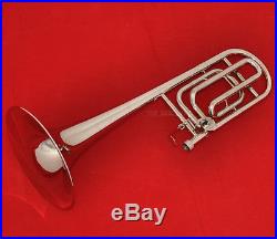 New Silver Nickel Plated Tenor Trombone Bb/F Trigger Horn With Case