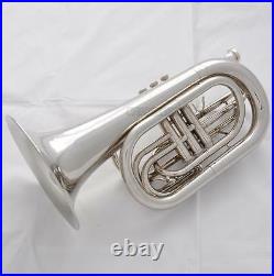 Newest Model Professional Silver Nickel Marching Baritone Bb Horn With Case