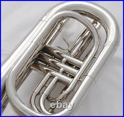Newest Model Professional Silver Nickel Marching Baritone Bb Horn With Case