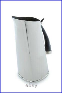 Nickel Silver Water Juice Jar Pitcher Ice Tea Drink Jug with Horn Handles