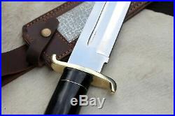 O-k 18 D-2 Tool Steel High Polish Bowie Knife With Buffalo Horn Handle & Groov
