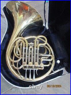 Olds brand double FRENCH HORN, WITH CASE AND MOUTHPIECE. Made in USA