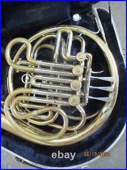 Olds brand double FRENCH HORN, WITH CASE AND MOUTHPIECE. Made in USA