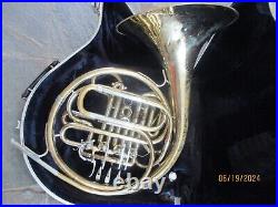 Olds brand double FRENCH HORN, WITH CASE AND MOUTHPIECE. Made in USA