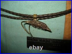 One of A Kind Cast Ancient Jaw With Teeth Silver Bolo Tie With Horns
