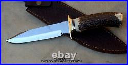 Ostra 12 D-2 Tool Steel Handmade Hunting/bowie Knife With Stag Horn Handle