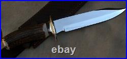Ostra 12 D-2 Tool Steel Handmade Hunting/bowie Knife With Stag Horn Handle