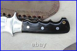 Ostra 440-c Steel Bush Craft Hunting Camping Knife With Buffalo Horn Handle