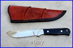 Ostra 440-c Steel High Mirror Polish Hunting Knife With Buffalo Horn Handle