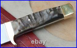 Ostra High Carbon Steel Handmade Bush Craft Camping Knife With Ram Horn Handleo
