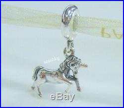 Pandora Unicorn Silver Dangle with 14K Horn Authentic New 791200