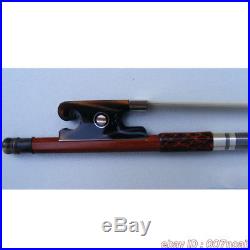 Pernambuco Violin Bow Silver Mounted Red OX Horn Frog With Parisian Eye 4/4 Bows