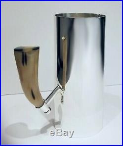 Plata Lappas Silver Plated Martini Pitcher With Natural Horn Handle 4D x 8¾H