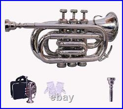 Pocket Bb Pitch Nickel With Hard Case & Mouthpiece BRS HORN MUSIC