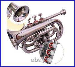 Pocket Bb Pitch Nickel With Hard Case & Mouthpiece BRS HORN MUSIC