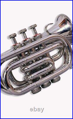 Pocket Bb Pitch Nickel With Hard Case & Mouthpiece BRS HORN MUSIC