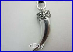 Pomellato 67 Sterling Solid Sterling Marcasite Horn Pendant with Pmeletto Pouch