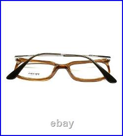 Prada Eyeglasses Glasses Brown Horn / Silver 53-19-145 withcase