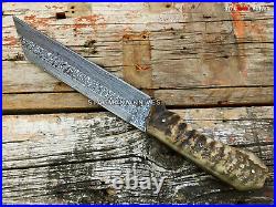 Premium Hand Forged Dasmascus Steel Hunting Bowie Viking Saxon Seax Knife