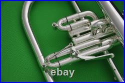 Profession Flugelhorn Silver Plate Bb Flugel Horn Bell 6.06' Ablone with Trigger