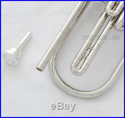 Professional Bass Trumpet Silver Nickel 3 Piston B-Flat Horn Brand New With Case