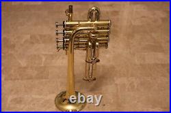 Professional Bb Piccolo Trumpet Brass 4 Valve with case