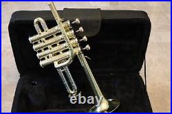 Professional Bb Piccolo Trumpet Brass 4 Valve with case