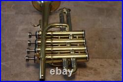 Professional Bb Piccolo Trumpet Brass 4 Valve with case