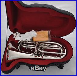 Professional Bb silver nickel Marching Baritone Horn with case mouthpiece