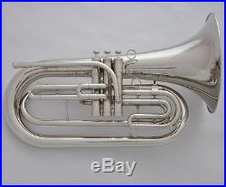Professional Bb silver nickel Marching Baritone Horn with case mouthpiece