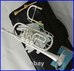 Professional C Key Rotary Trumpet Silver Plated c Horn With Soprano Key