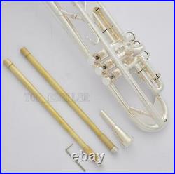 Professional Detachable Bell Trumpet Silver horn Monel Valve New With Case