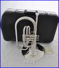 Professional F key SILVER Marching Mellophone Horn with mouthpiece 10.4 bell