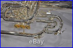 Professional F key Silver Nickel Marching Mellophone Horn with new case